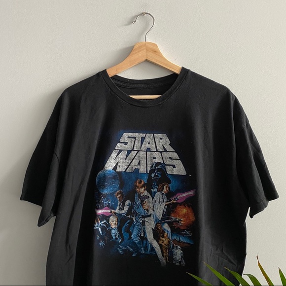 Black Y2K Star Wars Short Sleeve Shirt - Picture 3 of 3